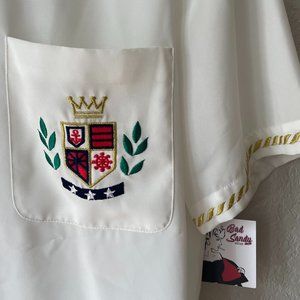 Vintage 1990s Nautical Crest Short Sleeve Top / Blouse